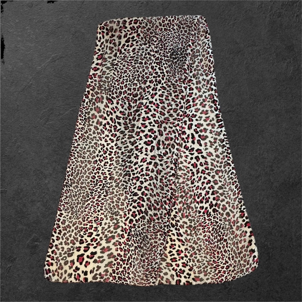 56" Leopard Print Scarf Womens Pink Black Sheer Animal Print Long‎